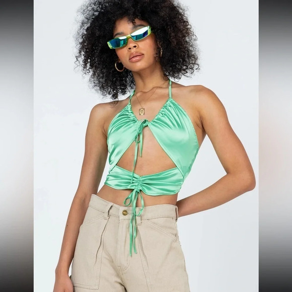 NWT PRINCESS POLLY- SIZE 8 Green top - Picture 2 of 3